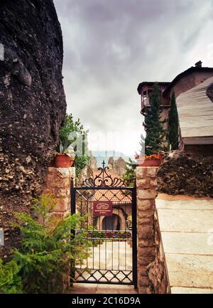 Kloster Roussano, Meteora, Griechenland Thessalien Stockfoto