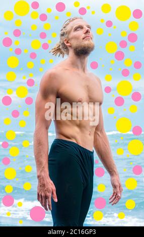 Ein Porträt kombiniert mit digitaler Grafik Stockfoto