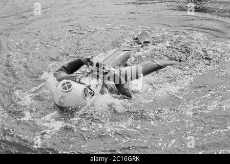 navy Diver, Marinebasis, Borkum Island, 23. August 1981, Niedersachsen, Deutschland Stockfoto