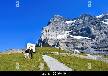 Bahnhof Eigergletscher, zwischen kleine Scheidegg und Jungfraujoch (Top of the Europe), Jungfraubahn, Berner Oberland, Schweiz Stockfoto