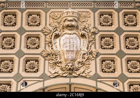 Detail Design der Decke, Caisson in Form einer Blume, der Bahnhof Orsay Orsay Museum. Paris. Frankreich Stockfoto