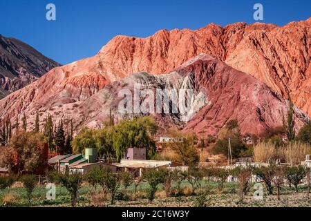 Die Quebrada de Humahuaca Berge Stockfoto