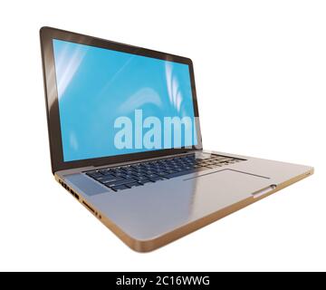Laptop mit leerer Bildschirm Stockfoto
