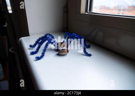 Spinne aus Kastanie. Slowakei Stockfoto