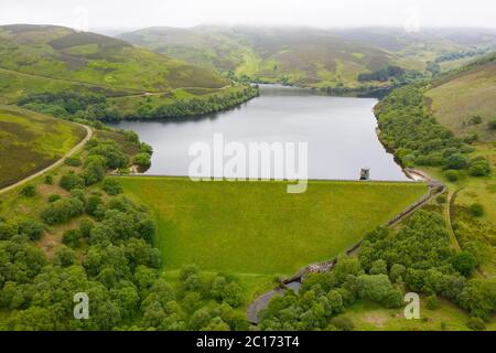 Luftaufnahme des Hopes-Stausees in East Lothian. Schottland, Großbritannien. Stockfoto