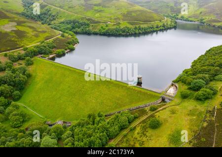 Luftaufnahme des Hopes-Stausees in East Lothian. Schottland, Großbritannien. Stockfoto