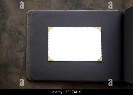 Fotorahmen - Fotorahmen - echtes altes Foto mit weißem leeren Raum für Kopie Foto mit Gold gefärbt Stockfoto