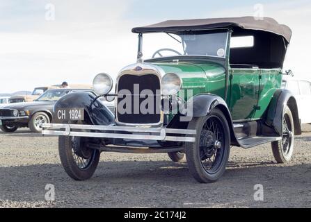 QUEENSTOWN, SÜDAFRIKA - 17. Juni 2017: Oldtimer-Ford-Auto des Modells T, das auf einer öffentlichen Show geparkt ist Stockfoto