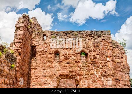 Obere Burg des Kyffhauser Denkmals von Kaiser Wilhelm und Barbarossa Stockfoto