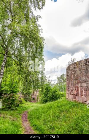 Obere Burg des Kyffhauser Denkmals von Kaiser Wilhelm und Barbarossa Stockfoto