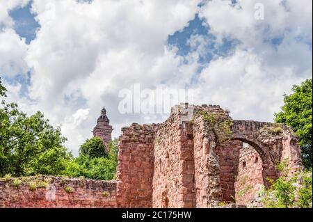 Obere Burg des Kyffhauser Denkmals von Kaiser Wilhelm und Barbarossa Stockfoto