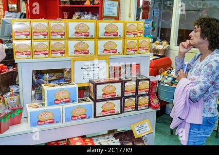 New Orleans Louisiana, französisches Viertel, historisches Viertel, Decatur Street, Cafe du Monde, Café, Stand, Café au lait, beignetsGift Shopping Shopper shopp Stockfoto