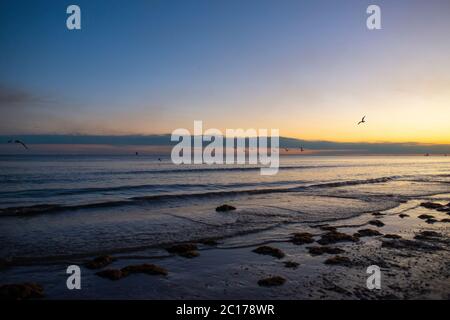 Bolivar Peninsula Strand bei Sonnenuntergang Stockfoto