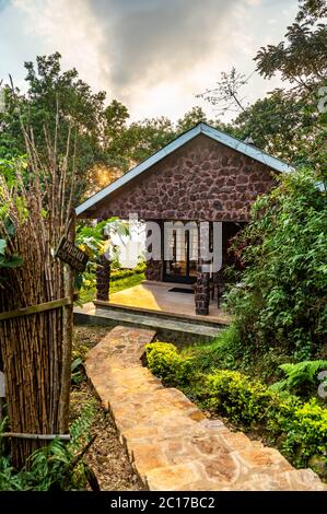 Die Cloud's Mountain Lodge in Uganda Stockfoto