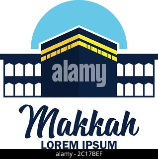 makkah kaaba hajj omra Logo mit Textraum für Ihren Slogan / Tag Linie, Vektor-Illustration Stock Vektor