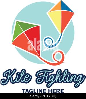 Kite Fighting Logo mit Textraum für Ihren Slogan / Tag Linie, Vektor-Illustration Stock Vektor