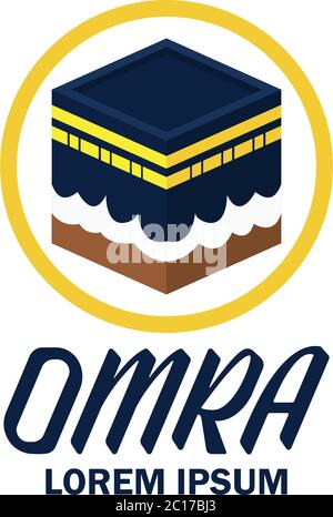 makkah kaaba hajj omra Logo mit Textraum für Ihren Slogan / Tag Linie, Vektor-Illustration Stock Vektor