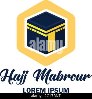 makkah kaaba hajj omra Logo mit Textraum für Ihren Slogan / Tag Linie, Vektor-Illustration Stock Vektor
