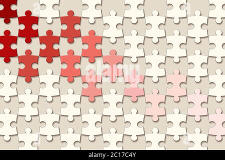 3d-Tapete, Puzzle-Stücke auf lime Farbe Hintergrund Stockfoto