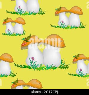 Pilze, nahtlose Muster Stockfoto