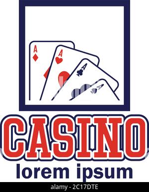 Poker Casino Logo mit Textraum für Ihren Slogan / Tag Linie, Vektor-Illustration Stock Vektor