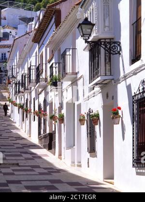 Calle San Sebastian, Mijas, Costa del Sol, Provinz Malaga, Andalusien (Andalusien), Spanien Stockfoto