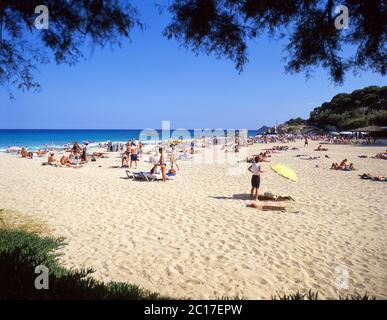 Strandblick, Cala Ratjada, Mallorca (Mallorca), Balearen, Spanien Stockfoto