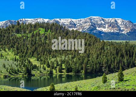 Elchsee unterhalb der hundertjährigen Berge im oberen roten Felsen Flussbecken in der Nähe von Seeview, montana Stockfoto