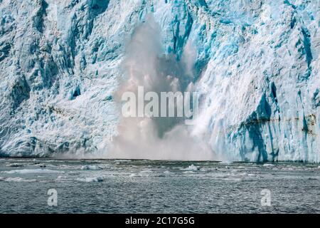 Calving Aialik Glacier, Kenai Fjords National Park, Alaska Stockfoto