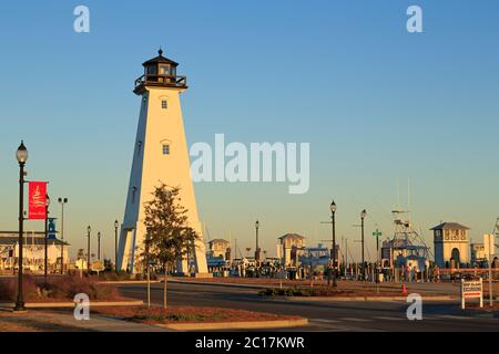 Ship Island Lighthouse (Nachbildung), Gulfport, Mississippi, USA Stockfoto