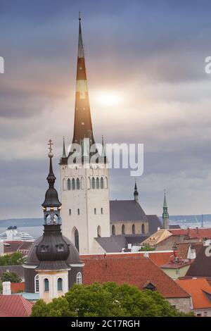 Spike von St. Olaf (oleviste) Kirche. Tallinn, Estland Stockfoto