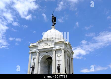 Das Pennsylvania Monument im Gettysburg National Military Park Stockfoto