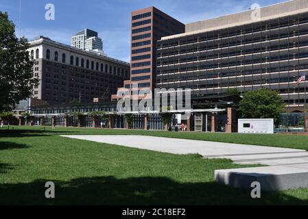 PHILADELPHIA, PENNSYLVANIA, USA - 26. JUNI 2019: Das Liberty Bell Centre und der Independence National Park in Philadelphia Stockfoto