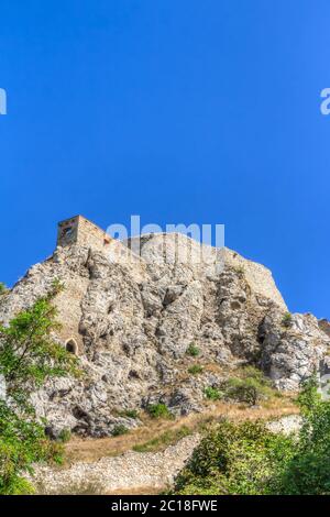 Die Ruinen der Burg Devin in der Nähe von Bratislava in der Slowakei Stockfoto