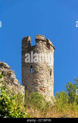 Die Ruinen der Burg Devin in der Nähe von Bratislava in der Slowakei Stockfoto