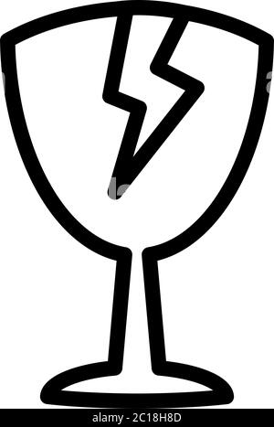 Zerbrochenes Glas Symbol in Flat Style Vektor für Apps, UI, Websites. Schwarzes Symbol Vektor Illustration Stock Vektor