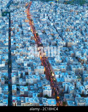 Teheran Birds Eye View. Iran Stockfoto