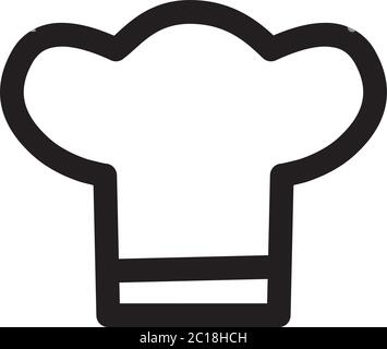 Kochmützen Symbol in Flat Style Vektor für Apps, UI, Websites. Schwarzes Symbol Vektor Illustration. Stock Vektor