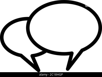 Sprechblase Symbol Leitung im flachen Stil Vektor für Apps, UI, Websites. Schwarzes Symbol Vektor Illustration Stock Vektor