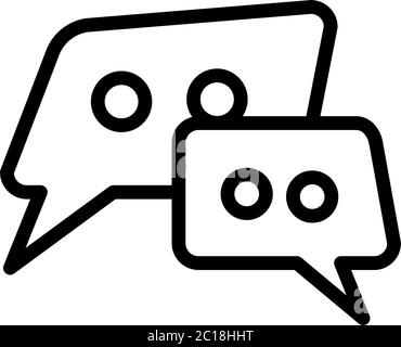 Sprechblase Symbol Leitung im flachen Stil Vektor für Apps, UI, Websites. Schwarzes Symbol Vektor Illustration Stock Vektor