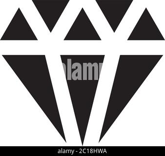Diamond Symbol in Flat Style Vektor Symbol für Apps, UI, Websites. Schwarzes Symbol Vektor Illustration. Stock Vektor
