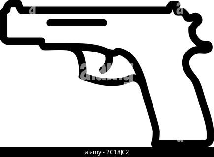 Gun Symbol Leitung im flachen Stil Vektor für App, UI, Websites. Schwarze Pistole Symbol Vektor Illustration Stock Vektor
