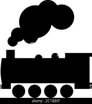 Dampflok Zug Symbol in Flat Style Vektor für Apps, UI, Websites. Black Train Symbol Vektor Illustration. Stock Vektor