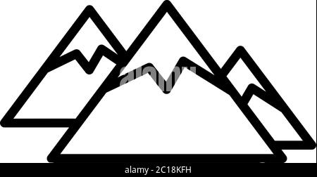 Berg Symbol Leitung im flachen Stil Vektor für App, UI, Websites. Schwarzes Symbol Vektor Illustration Stock Vektor