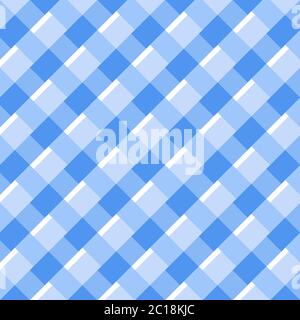 Blau weiß diagonal kariert Karo Nahtloses Muster Stockfoto
