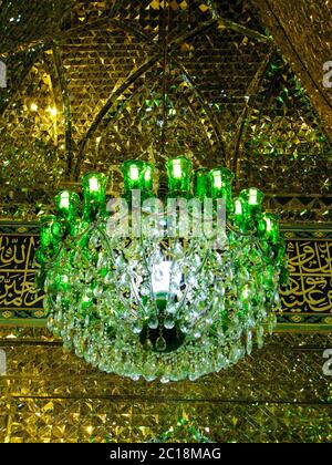 Shah Cheragh Moschee Spiegel Mosaik Decke, Shiraz Iran Stockfoto