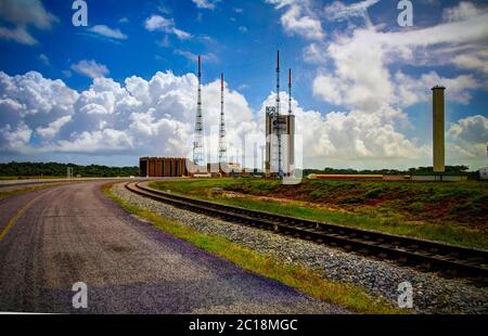 Lounchers im Guayana Space Center, Kourou, Französisch-Guayana Stockfoto