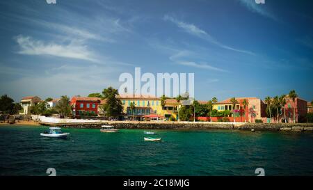 Blick auf die historische Stadt auf der Goree-Insel, Senegal Stockfoto