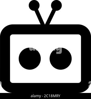 Symbol "Radio im flachen Stil Vektor für Apps, UI, Websites. Schwarzes Symbol Vektor Illustration. Stock Vektor