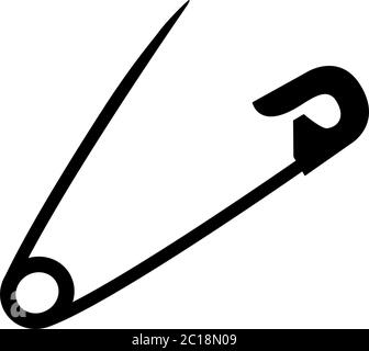 Safety Pin Symbol in Flat Style Vektor für Apps, UI, Websites. Schwarzes Symbol Vektor Illustration. Stock Vektor